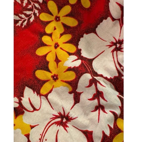 Island Imports Hawaiian Swim Shorts Men’s XL Red Yellow Tropical Floral Vintage - Picture 5 of 9